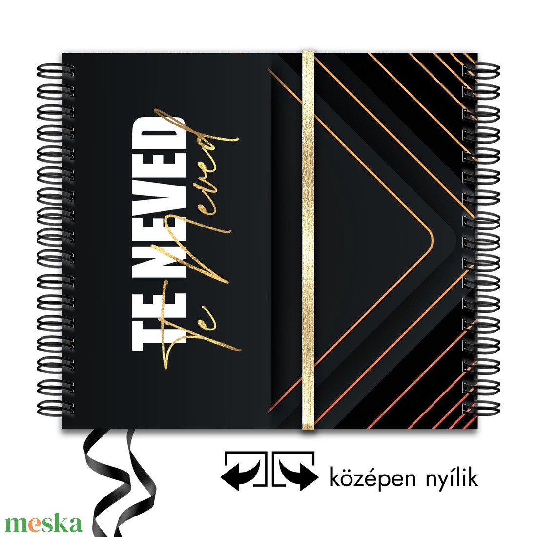 2025 Férfiaknak Fekete abstrakt névre szóló Borítóval / határidőnapló / produktivitásnapló + DÍSZDOBOZ +AJÁNDÉK - 02 - otthon & életmód - papír, írószer - naptár & tervező - Meska.hu