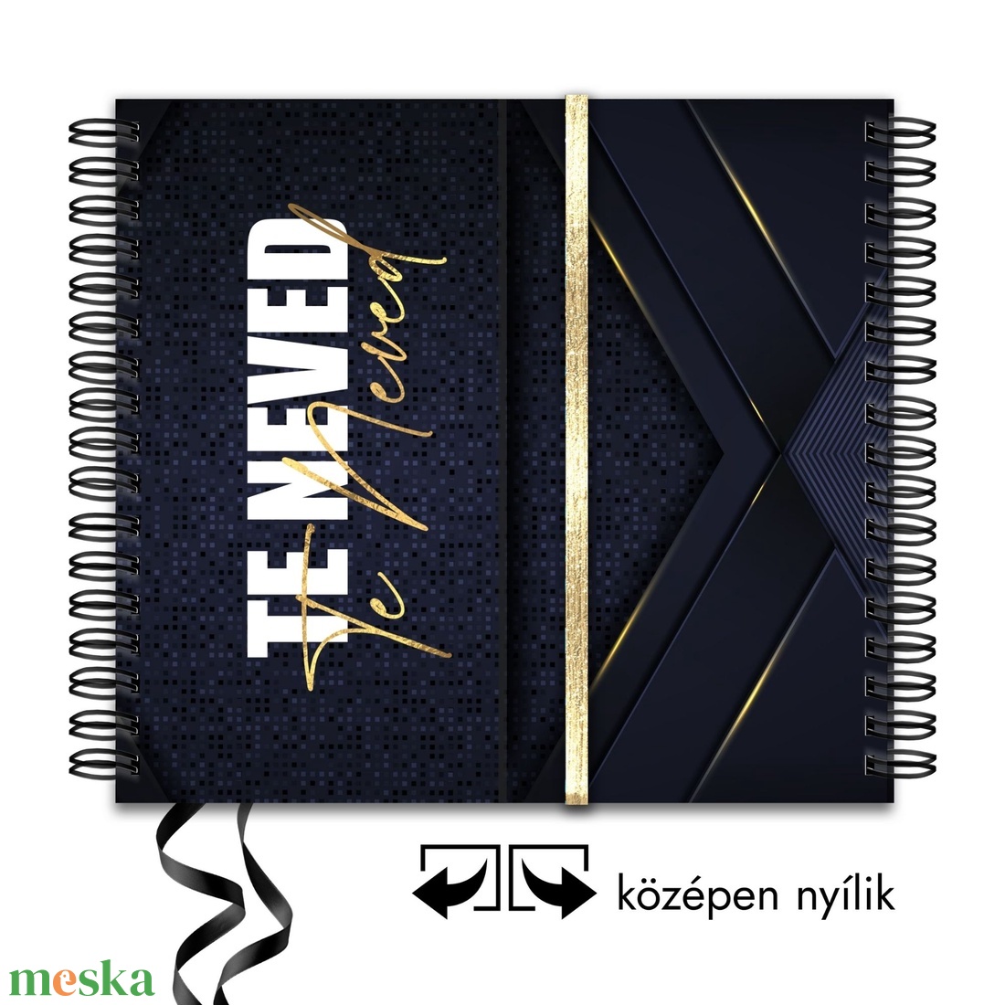 2025 Férfiaknak Fekete Abstract névre szóló Borítóval / határidőnapló / produktivitásnapló + DÍSZDOBOZ +AJÁNDÉK - 05 - otthon & életmód - papír, írószer - naptár & tervező - Meska.hu