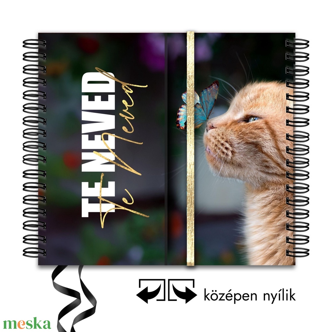 Cuki Cicás - Pillangós 2025 Határidőnapló / Produktivitásnapló Névre Szóló Aranyozott Borítóval + DÍSZDOBOZ +AJÁNDÉK - otthon & életmód - papír, írószer - naptár & tervező - Meska.hu