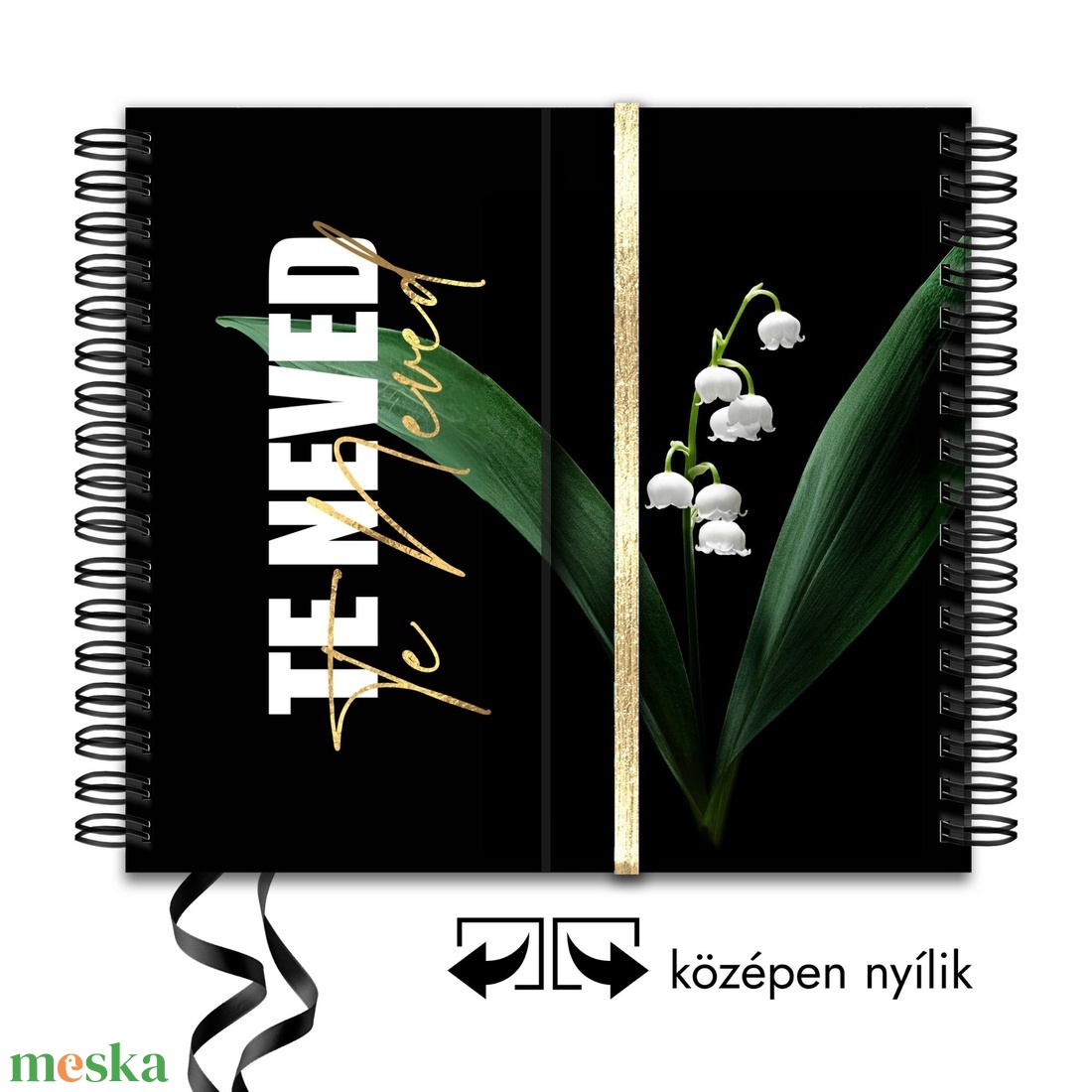 Aranyozott Gyöngyvirágos 2025 Határidőnapló / Produktivitásnapló Névre Szóló Borítóval + DÍSZDOBOZ + AJÁNDÉK - otthon & életmód - papír, írószer - naptár & tervező - Meska.hu