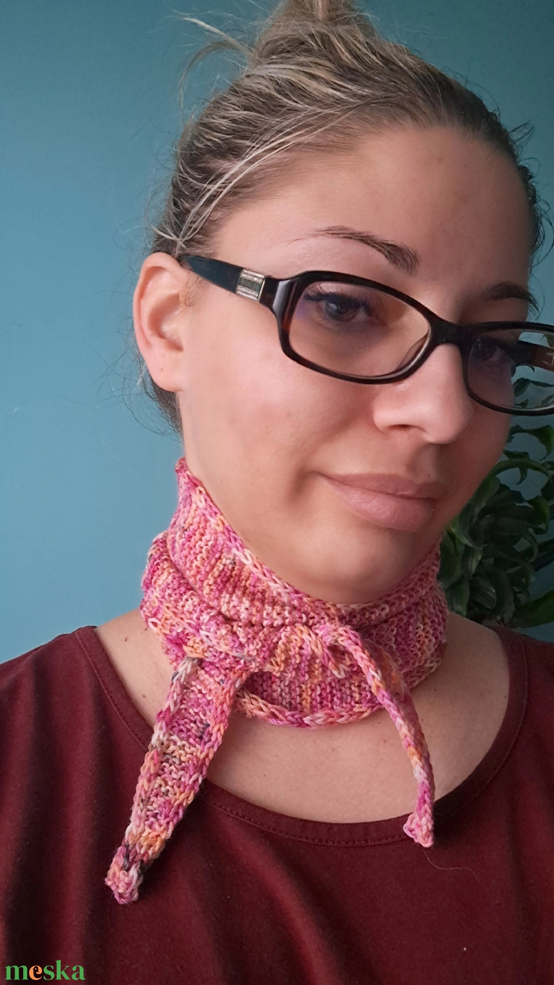 Kézzel kötött, egyedi nyakbavaló � vékony gyapjúból - ruha & divat - sál, sapka, kendő - kendő - Meska.hu