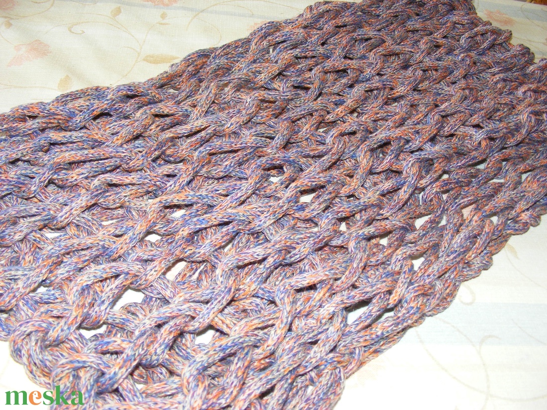 Sál karon kötéssel - Választott színből - ruha & divat - sál, sapka, kendő - sál - Meska.hu