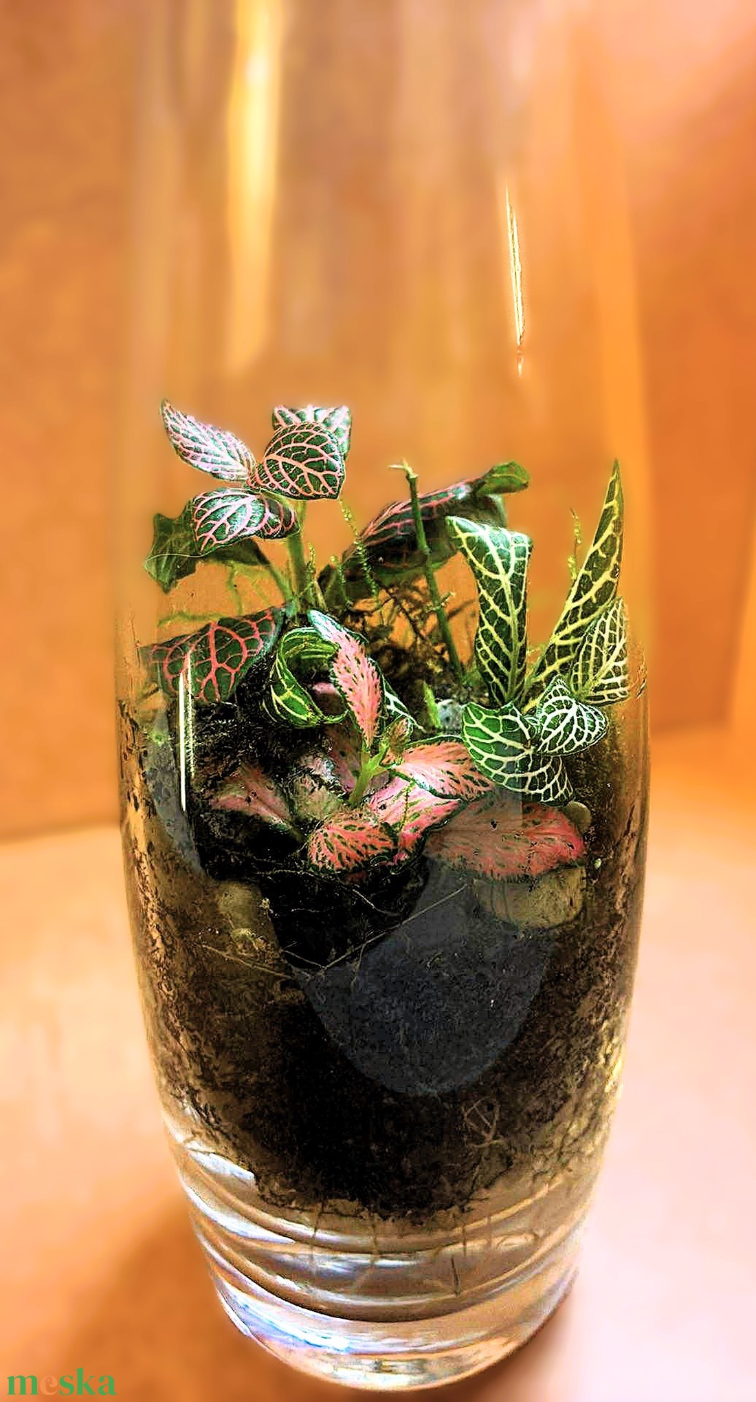 Karcsú kecsesség - 0,5 L-es önfenntartó florárium - otthon & életmód - dekoráció - asztal és polc dekoráció - florárium, terrárium - Meska.hu