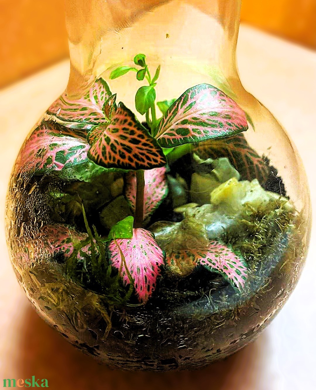 Lombikba zárva - 2 dl-es önfenntartó florárium - otthon & életmód - dekoráció - asztal és polc dekoráció - florárium, terrárium - Meska.hu