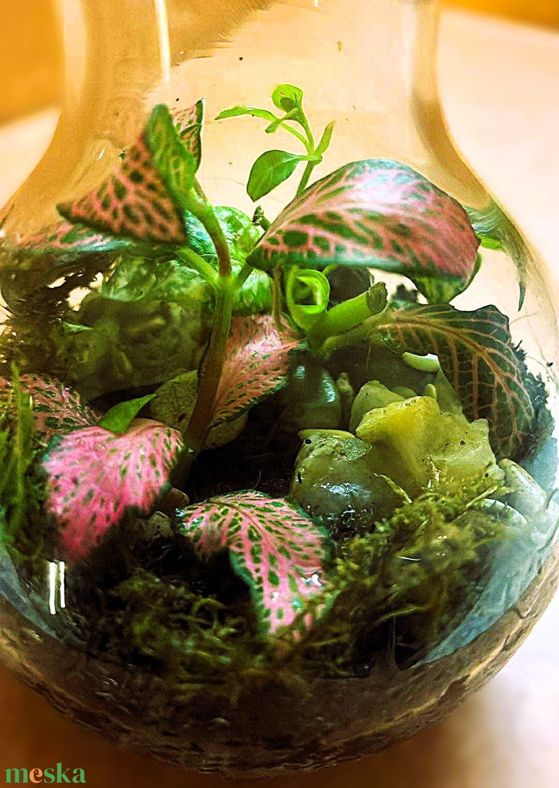 Lombikba zárva - 2 dl-es önfenntartó florárium - otthon & életmód - dekoráció - asztal és polc dekoráció - florárium, terrárium - Meska.hu