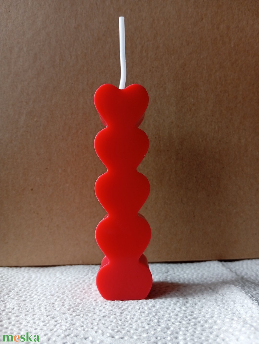 Szívoszlop gyertya - otthon & életmód - gyertya, illat, aroma - gyertya - Meska.hu