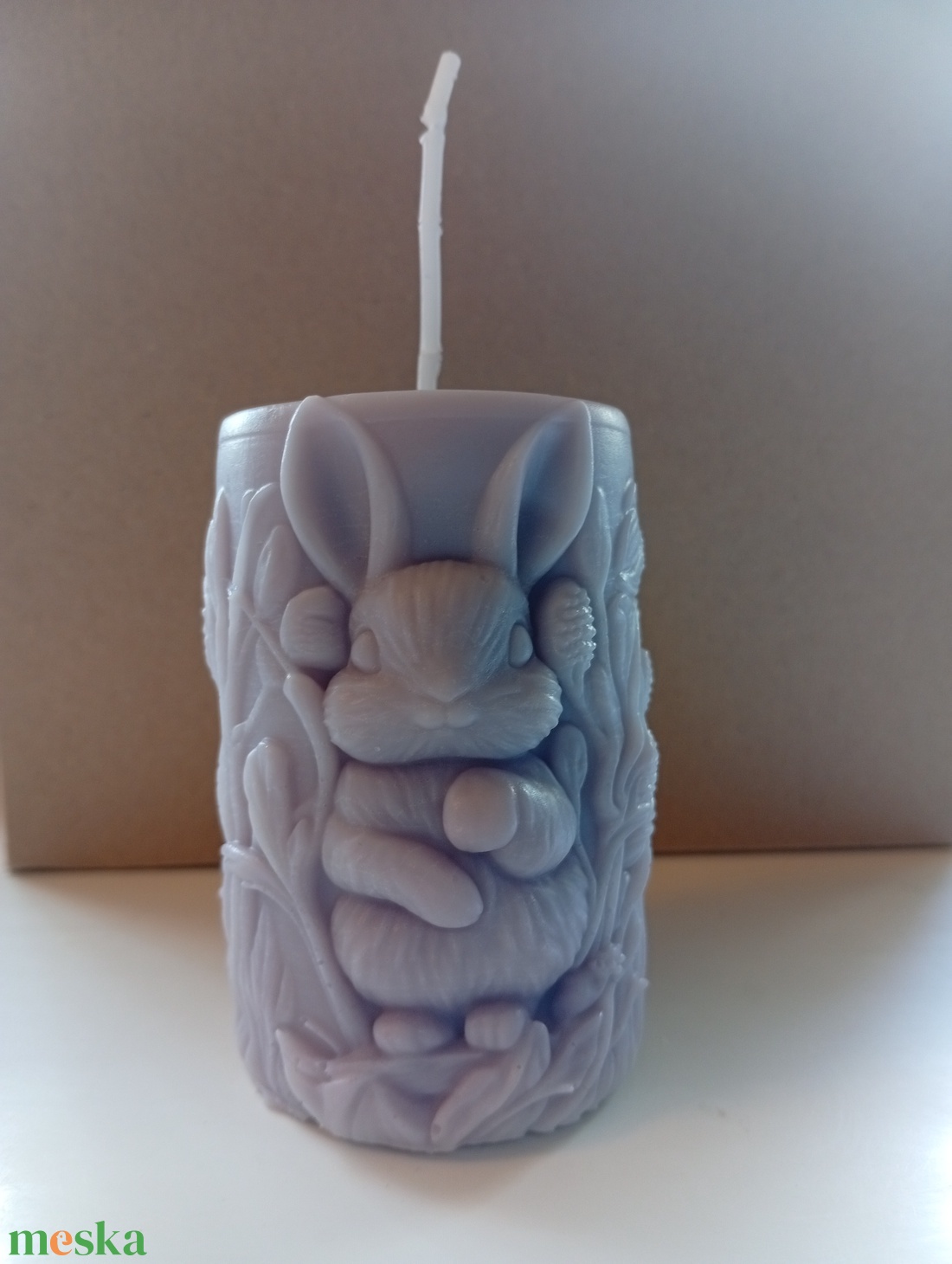 Kézműves nyuszis hengergyertya  - otthon & életmód - gyertya, illat, aroma - gyertya - Meska.hu