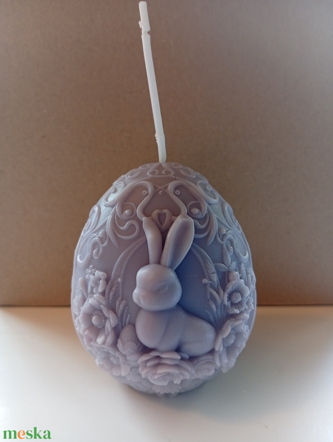 Nyuszis tojásgyertya - otthon & életmód - gyertya, illat, aroma - gyertya - Meska.hu