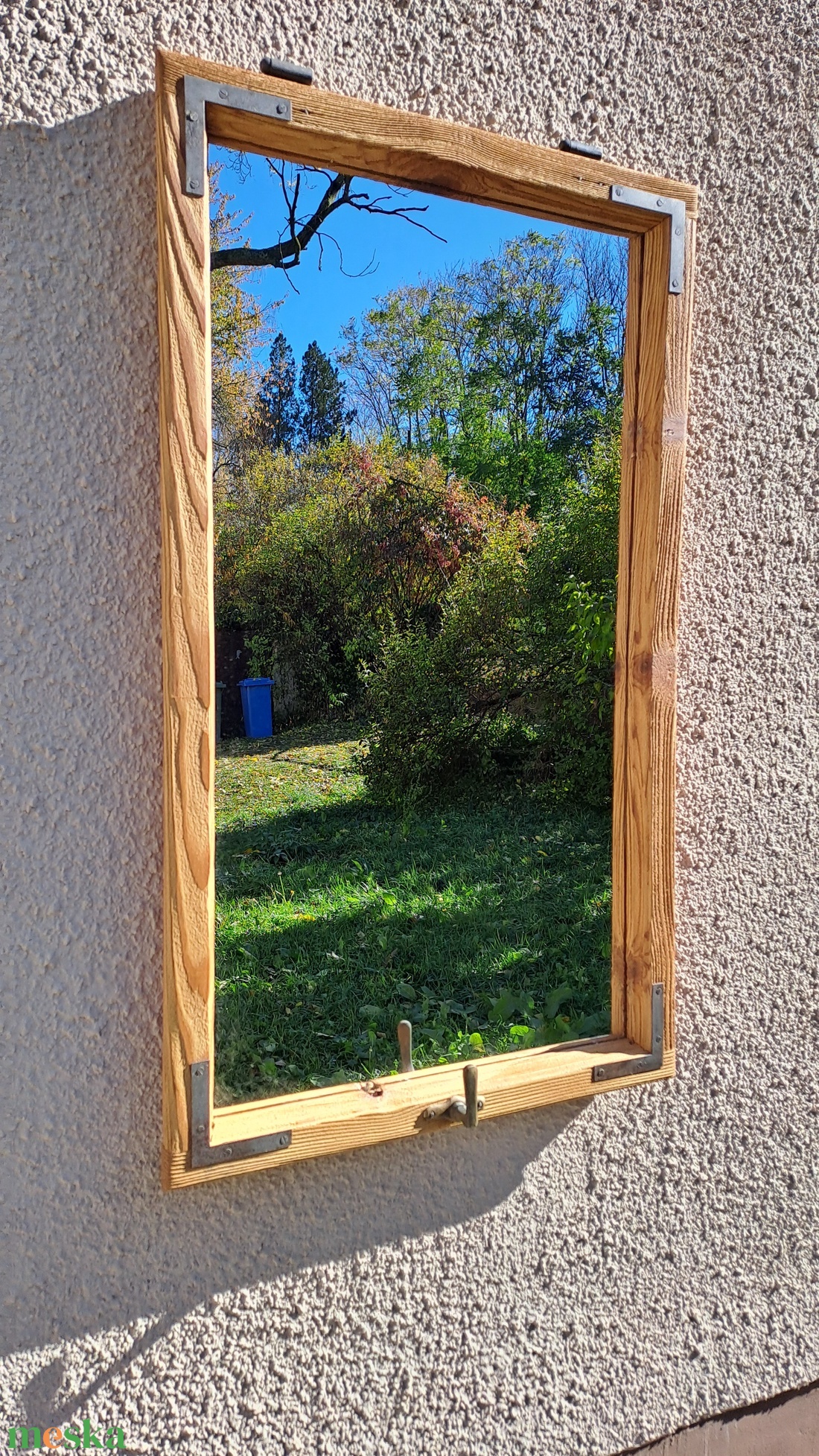 Fali tükör régi ablakkeretből 90x52 cm - otthon & életmód - dekoráció - tükör - Meska.hu