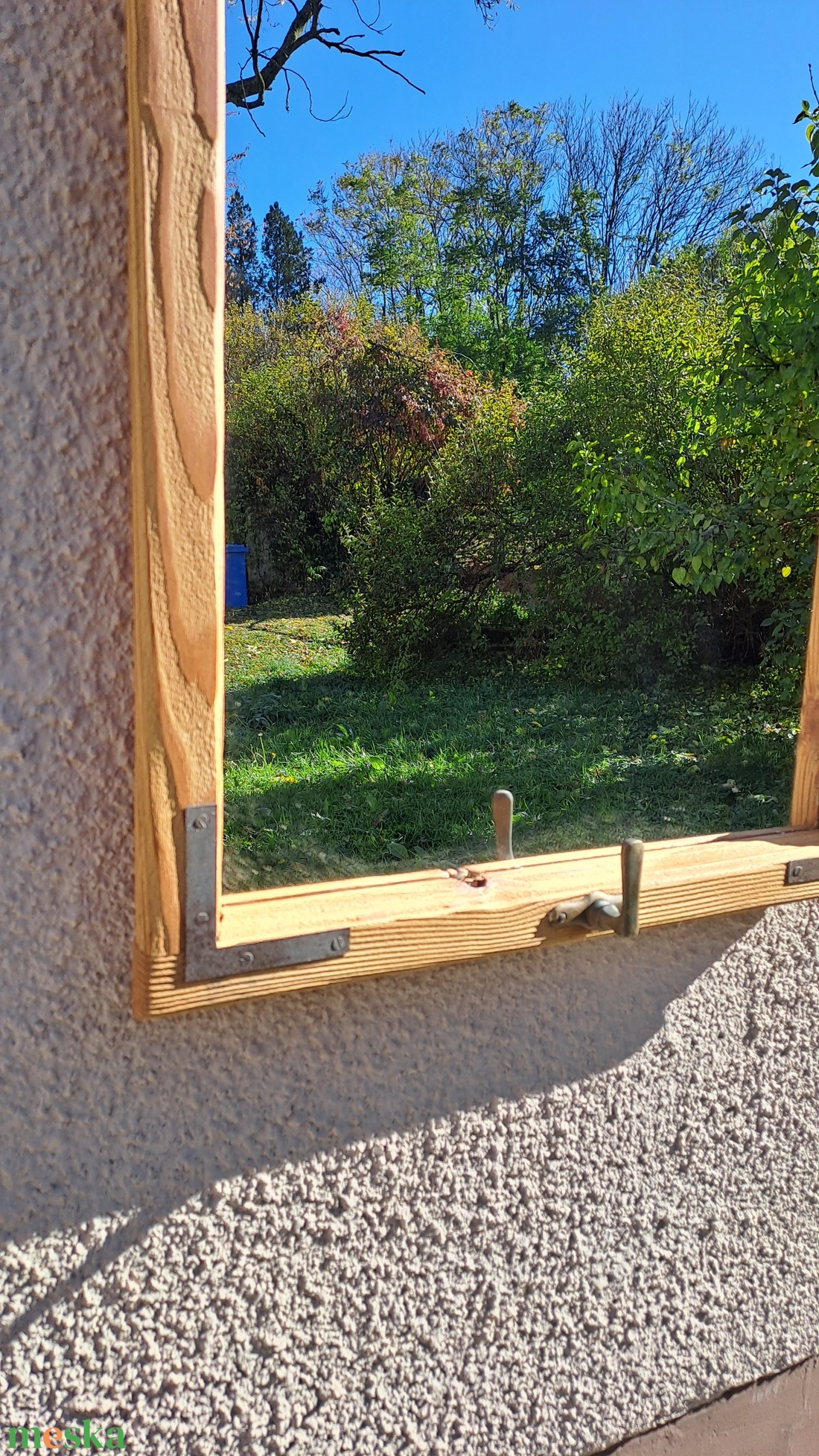 Fali tükör régi ablakkeretből 90x52 cm - otthon & életmód - dekoráció - tükör - Meska.hu