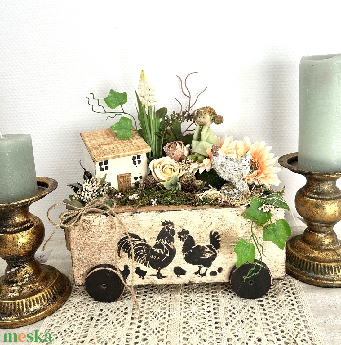 Farmház stílusú vintage dekoráció tyúkkal - otthon & életmód - dekoráció - asztal és polc dekoráció - asztaldísz - Meska.hu Farmház stílusú vintage dekoráció tyúkkal - otthon & életmód - dekoráció - asztal és polc dekoráció - asztaldísz - Meska.hu