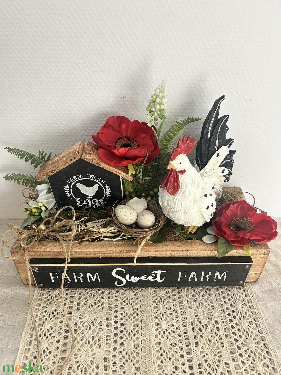 Kakasos kézműves farmház box - otthon & életmód - dekoráció - asztal és polc dekoráció - asztaldísz - Meska.hu Kakasos kézműves farmház box - otthon & életmód - dekoráció - asztal és polc dekoráció - asztaldísz - Meska.hu