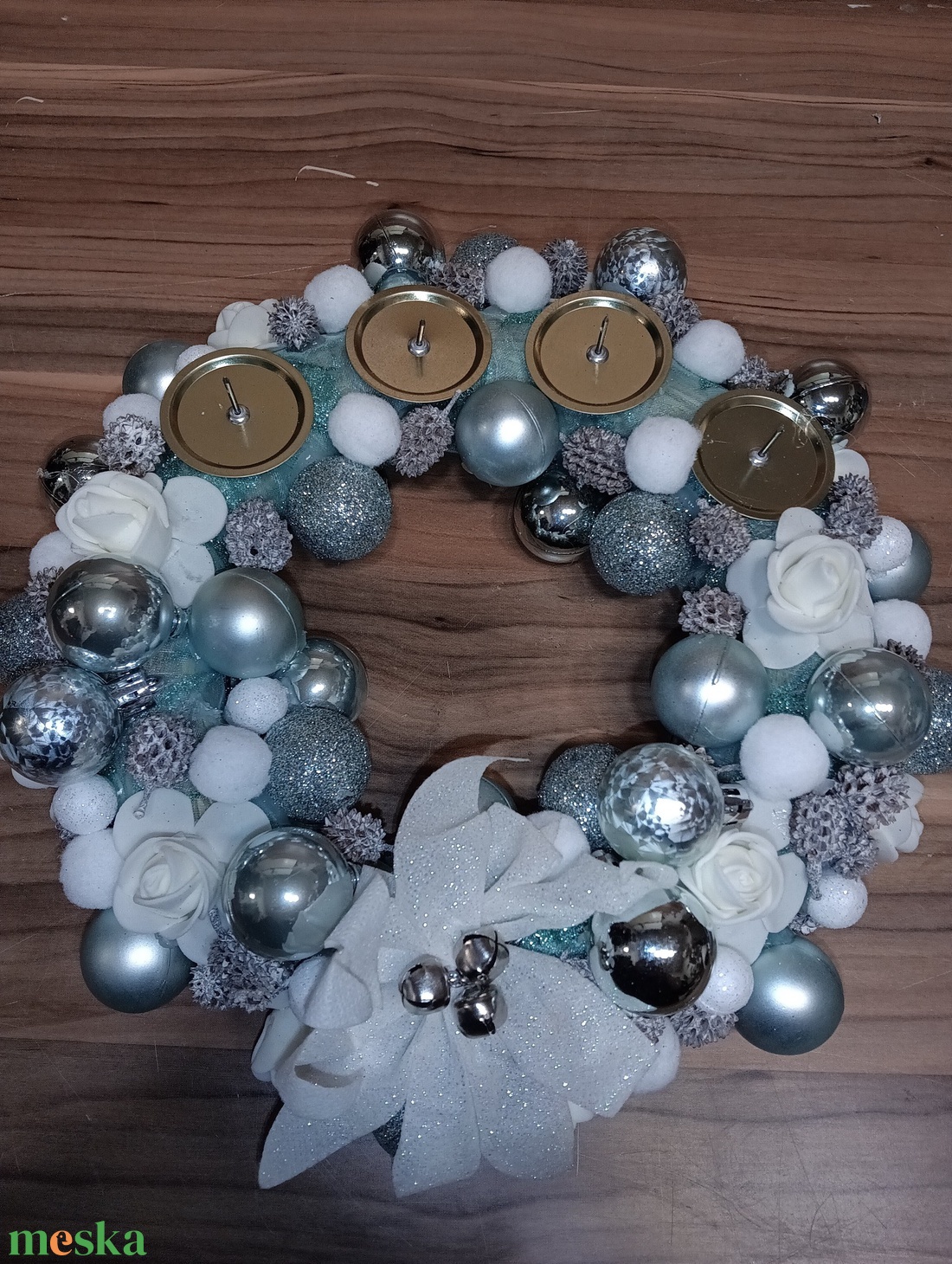 Türkiz adventi koszorú  - karácsony - adventi díszek - adventi koszorú - Meska.hu Türkiz adventi koszorú  - karácsony - adventi díszek - adventi koszorú - Meska.hu