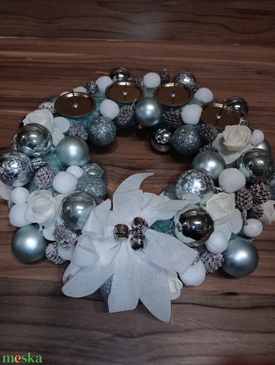 Türkiz adventi koszorú  - karácsony - adventi díszek - adventi koszorú - Meska.hu Türkiz adventi koszorú  - karácsony - adventi díszek - adventi koszorú - Meska.hu