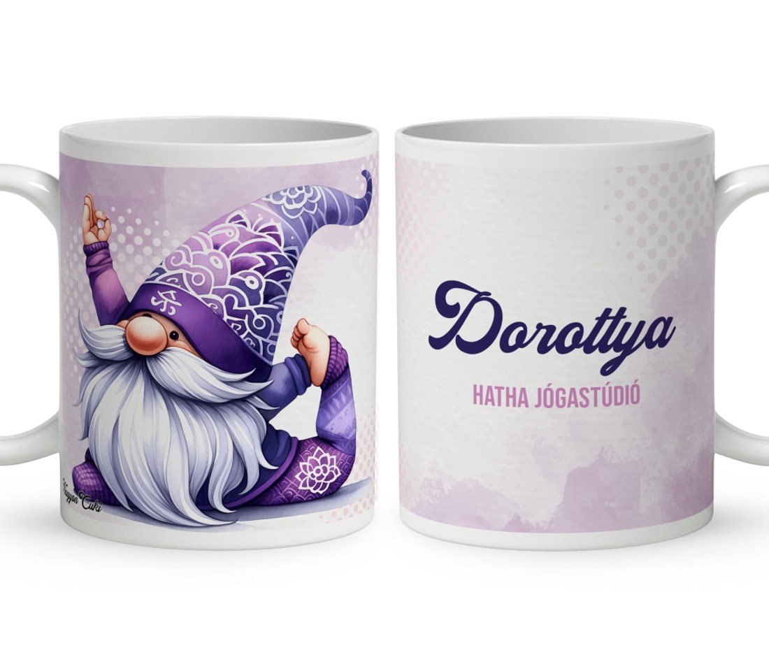 Névvel kérhető - Cuki Jóga manó mintás bögre - otthon & életmód - konyhafelszerelés, tálalás - tálalás - bögre & csésze - Meska.hu