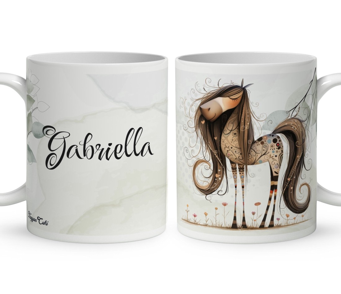 Névvel kérhető - Kedves furi lovas mintás bögre - otthon & életmód - konyhafelszerelés, tálalás - tálalás - bögre & csésze - Meska.hu