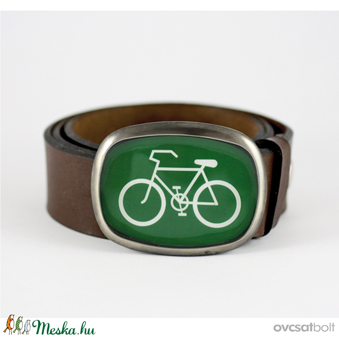 Bicikli övcsat (zöld, ovális) -  - Meska.hu