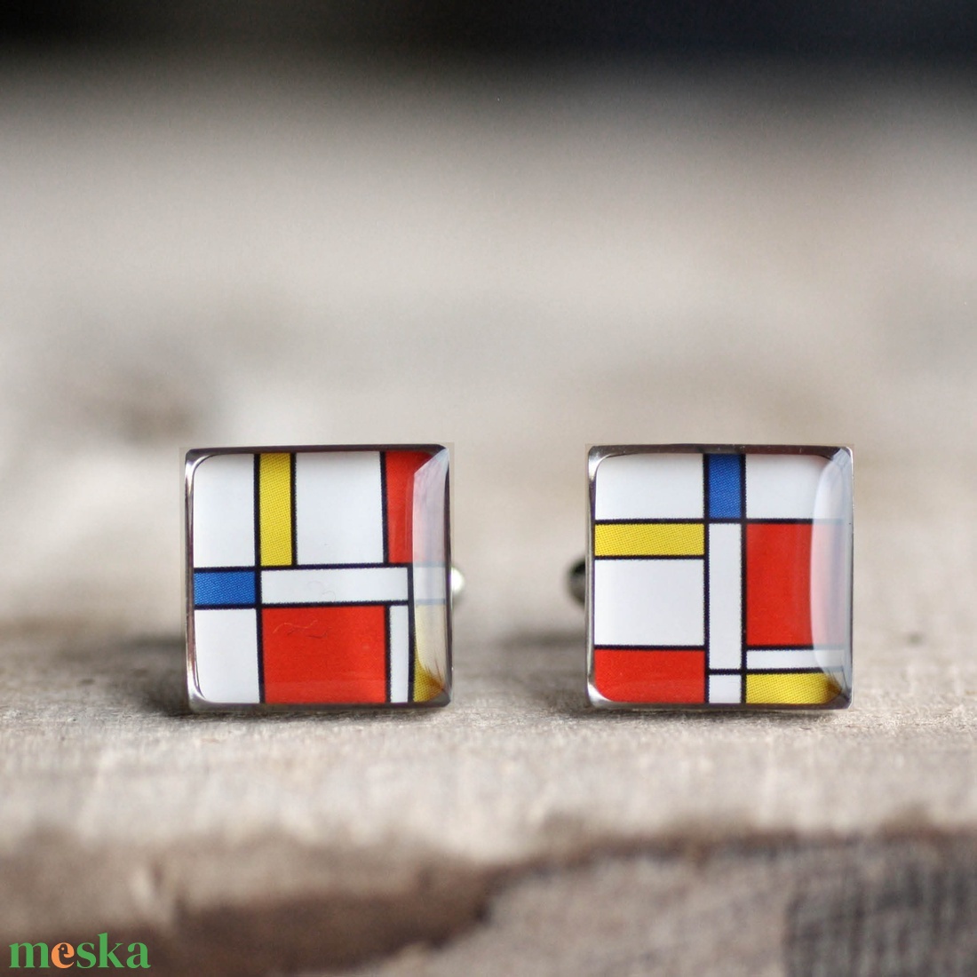 Mondrian nemesacél mandzsettagombok (szögletes) - ékszer - mandzsettagomb és nyakkendőtű - Meska.hu Mondrian nemesacél mandzsettagombok (szögletes) - ékszer - mandzsettagomb és nyakkendőtű - Meska.hu