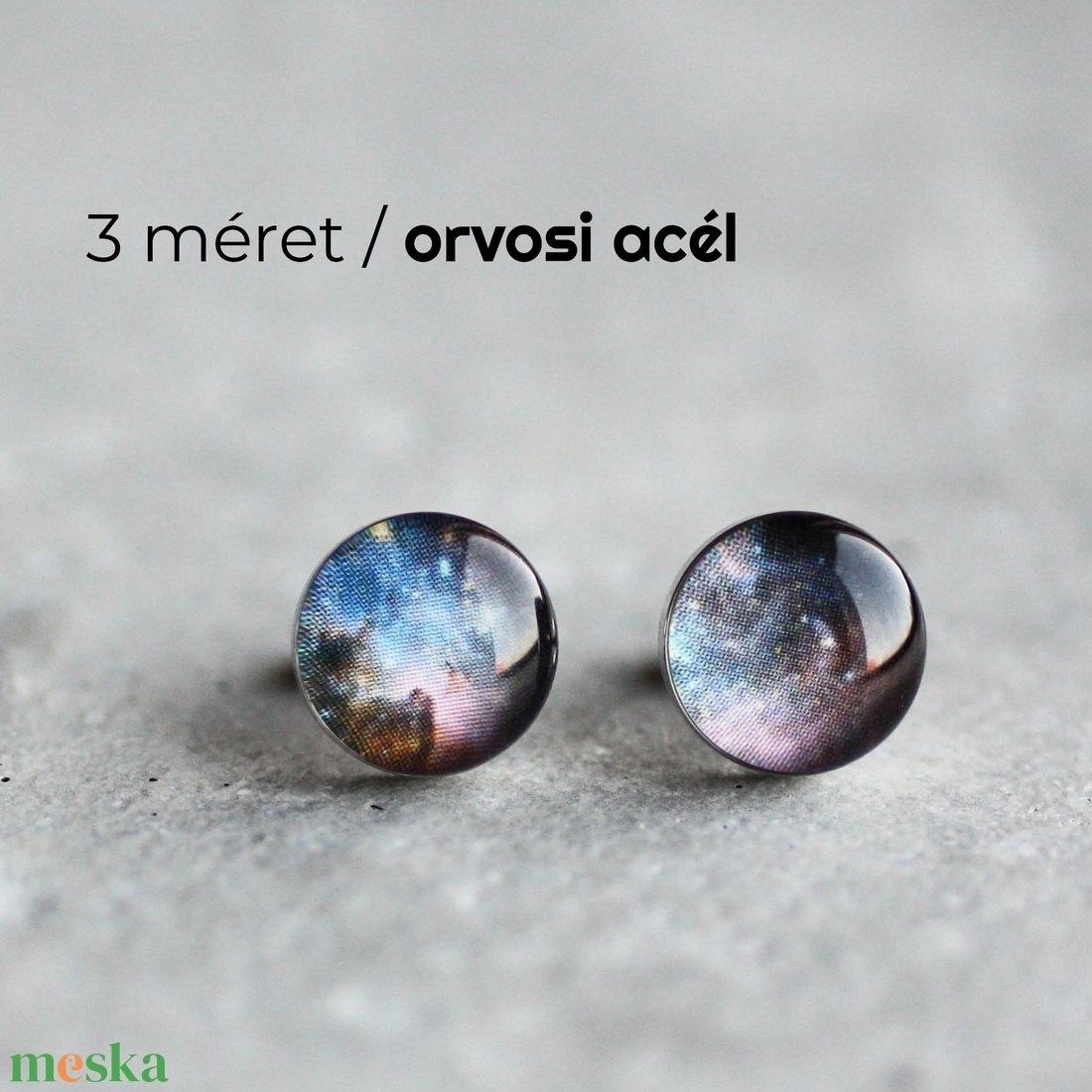 Lila világűr orvosi acél pötty fülbevalók - ékszer - fülbevaló - pötty fülbevaló - Meska.hu Lila világűr orvosi acél pötty fülbevalók - ékszer - fülbevaló - pötty fülbevaló - Meska.hu