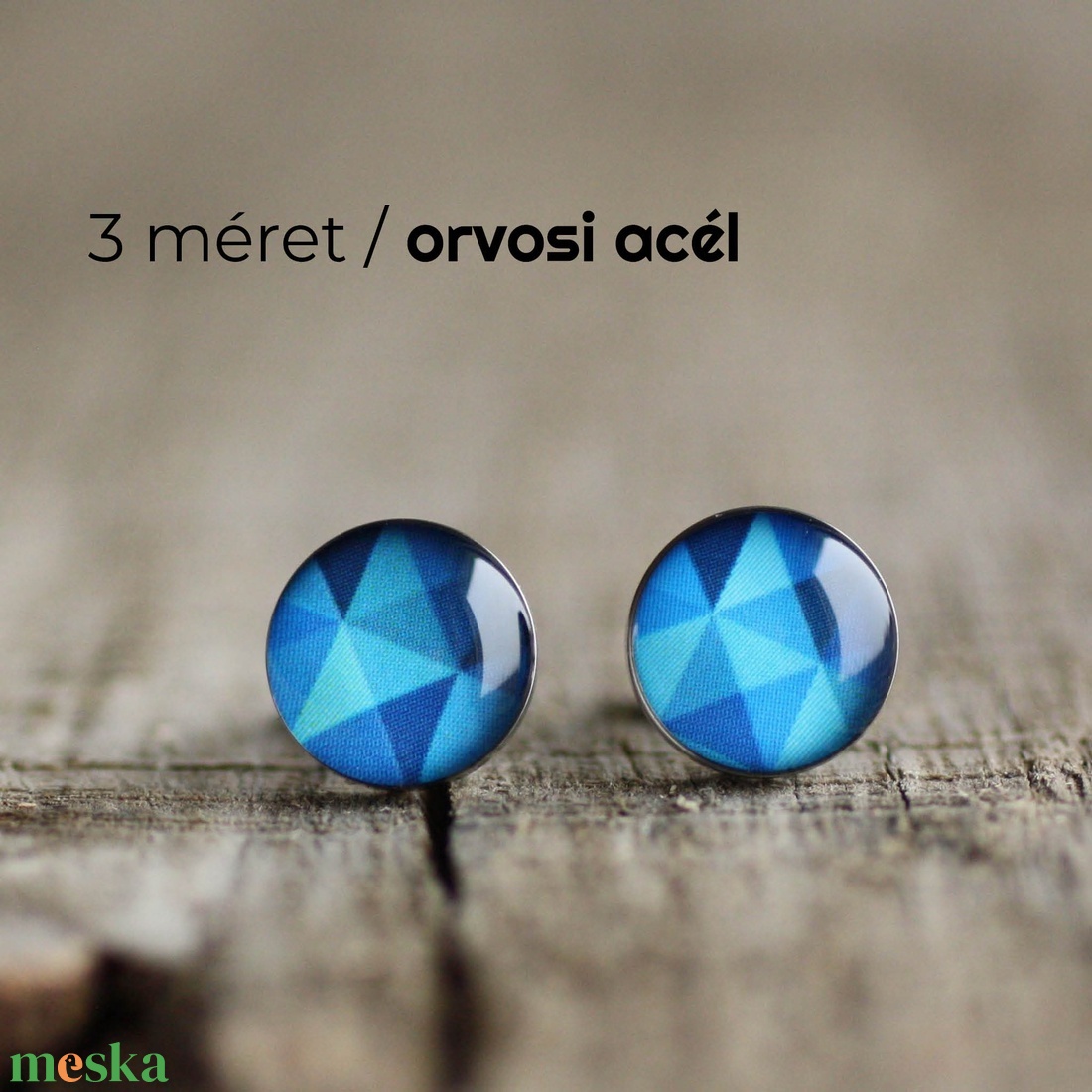 Geometrikus nemesacél bedugós fülbevaló (kék) - ékszer - fülbevaló - pötty fülbevaló - Meska.hu Geometrikus nemesacél bedugós fülbevaló (kék) - ékszer - fülbevaló - pötty fülbevaló - Meska.hu