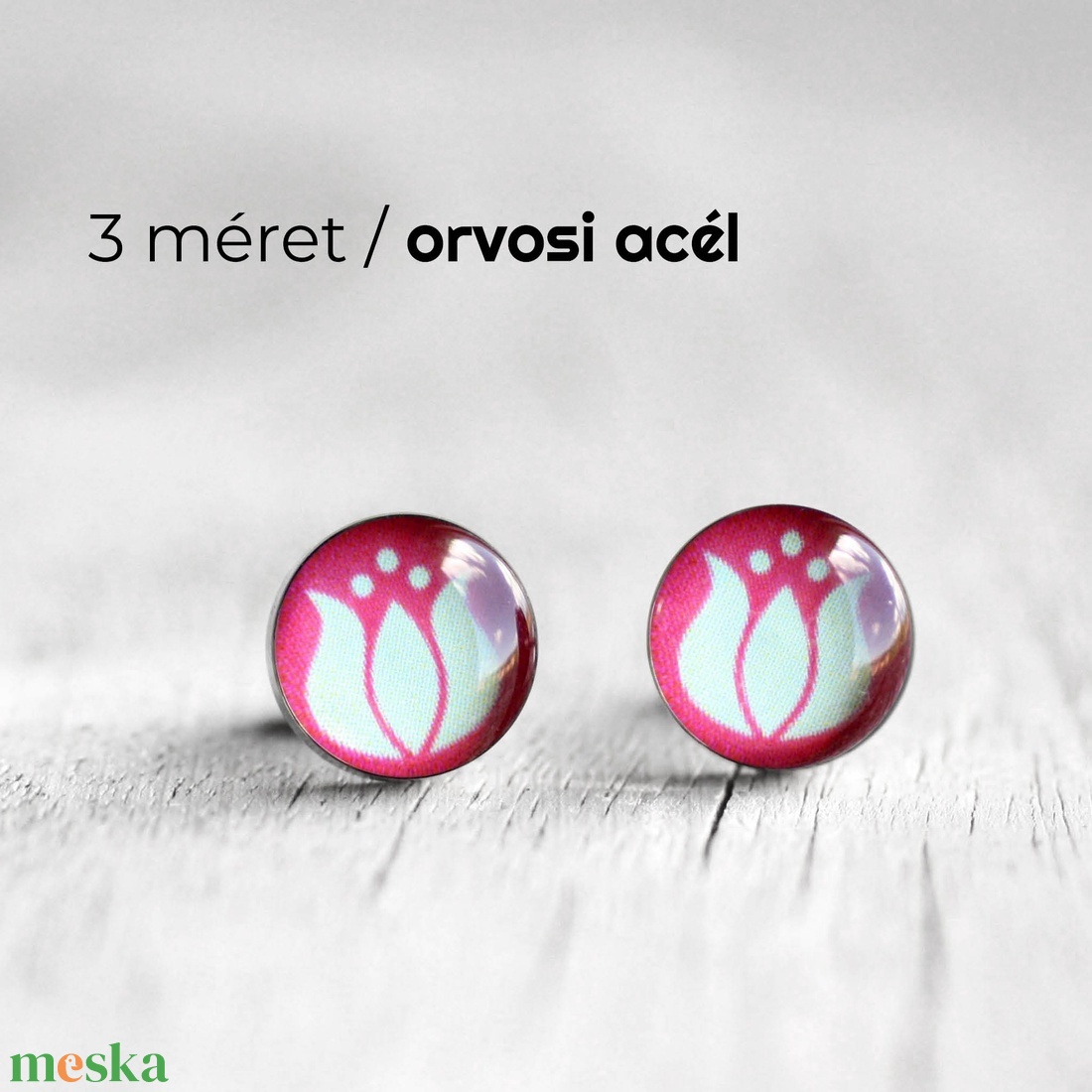 Kalocsai motívumos nemesacél fülbevaló (pink-világoskék, bedugós) - ékszer - fülbevaló - pötty fülbevaló - Meska.hu Kalocsai motívumos nemesacél fülbevaló (pink-világoskék, bedugós) - ékszer - fülbevaló - pötty fülbevaló - Meska.hu
