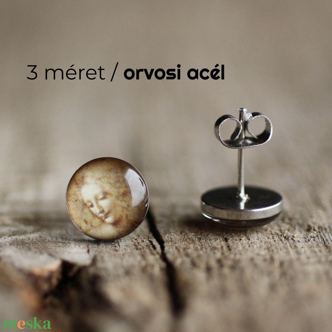 Da Vinci nemesacél beszúrós fülbevalók - ékszer - fülbevaló - pötty fülbevaló - Meska.hu Da Vinci nemesacél beszúrós fülbevalók - ékszer - fülbevaló - pötty fülbevaló - Meska.hu