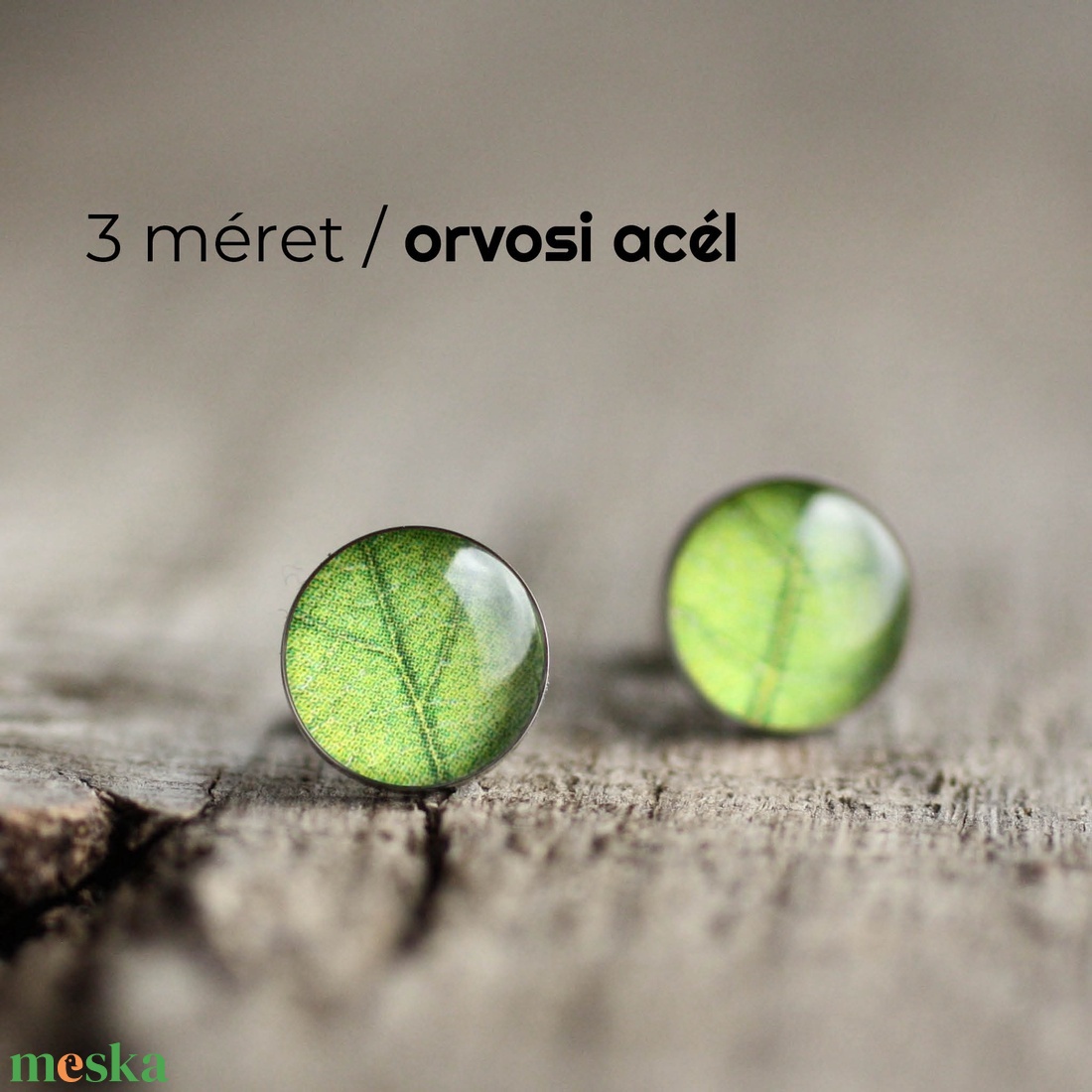 Levél nemesacél bedugós fülbevaló - ékszer - fülbevaló - pötty fülbevaló - Meska.hu