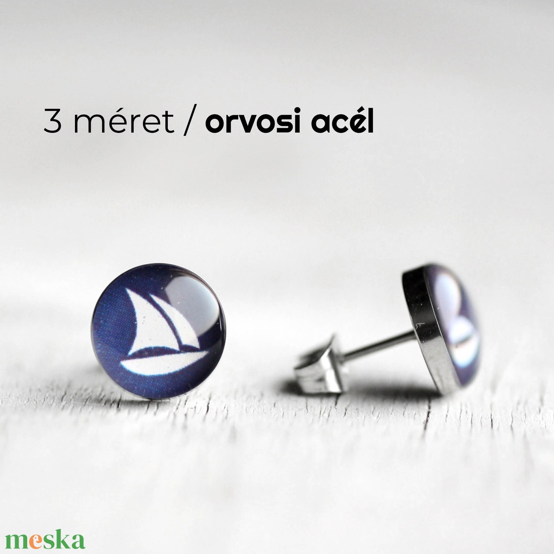 Vitorlás nemesacél bedugós fülbevaló - ékszer - fülbevaló - pötty fülbevaló - Meska.hu Vitorlás nemesacél bedugós fülbevaló - ékszer - fülbevaló - pötty fülbevaló - Meska.hu