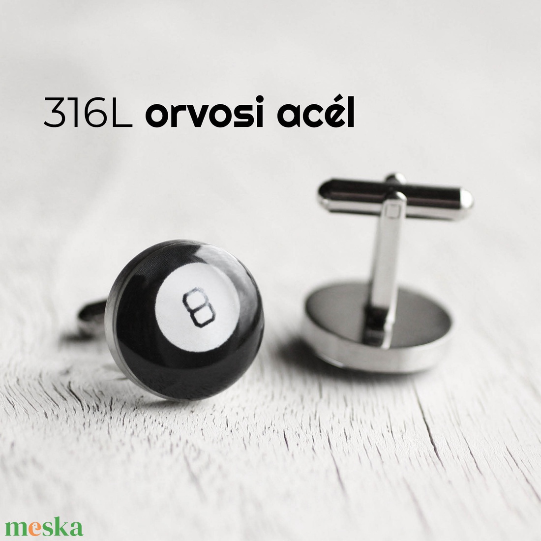 Biliárdgolyó nemesacél mandzsetta gombok - ékszer - mandzsettagomb és nyakkendőtű - Meska.hu Biliárdgolyó nemesacél mandzsetta gombok - ékszer - mandzsettagomb és nyakkendőtű - Meska.hu