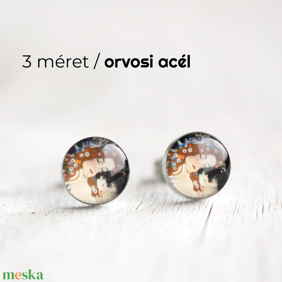 Klimt: Anya gyermekével nemesacél bedugós fülbevaló - ékszer - fülbevaló - pötty fülbevaló - Meska.hu Klimt: Anya gyermekével nemesacél bedugós fülbevaló - ékszer - fülbevaló - pötty fülbevaló - Meska.hu
