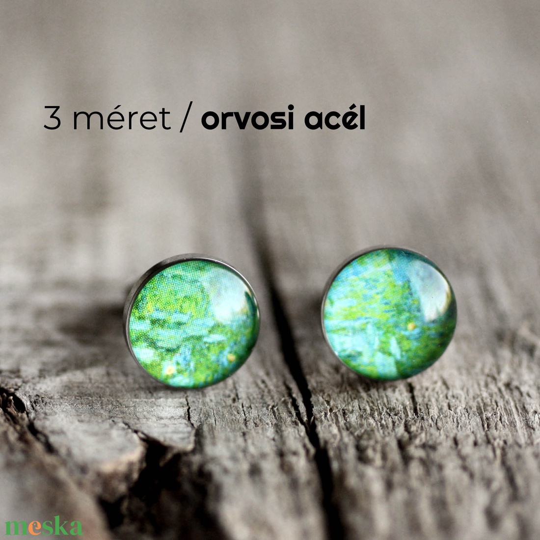 Monet vízililiomok nemesacél bedugós fülbevaló (türkiz) - ékszer - fülbevaló - pötty fülbevaló - Meska.hu Monet vízililiomok nemesacél bedugós fülbevaló (türkiz) - ékszer - fülbevaló - pötty fülbevaló - Meska.hu