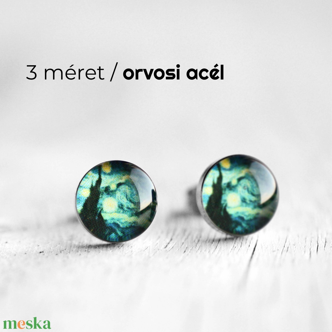Csillagos éj orvosi acél pötty fülbevalók - ékszer - fülbevaló - pötty fülbevaló - Meska.hu Csillagos éj orvosi acél pötty fülbevalók - ékszer - fülbevaló - pötty fülbevaló - Meska.hu