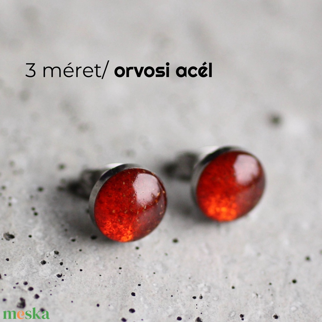 Pirospaprikás nemesacél fülbevaló (piros, 10 mm) - ékszer - fülbevaló - pötty fülbevaló - Meska.hu Pirospaprikás nemesacél fülbevaló (piros, 10 mm) - ékszer - fülbevaló - pötty fülbevaló - Meska.hu