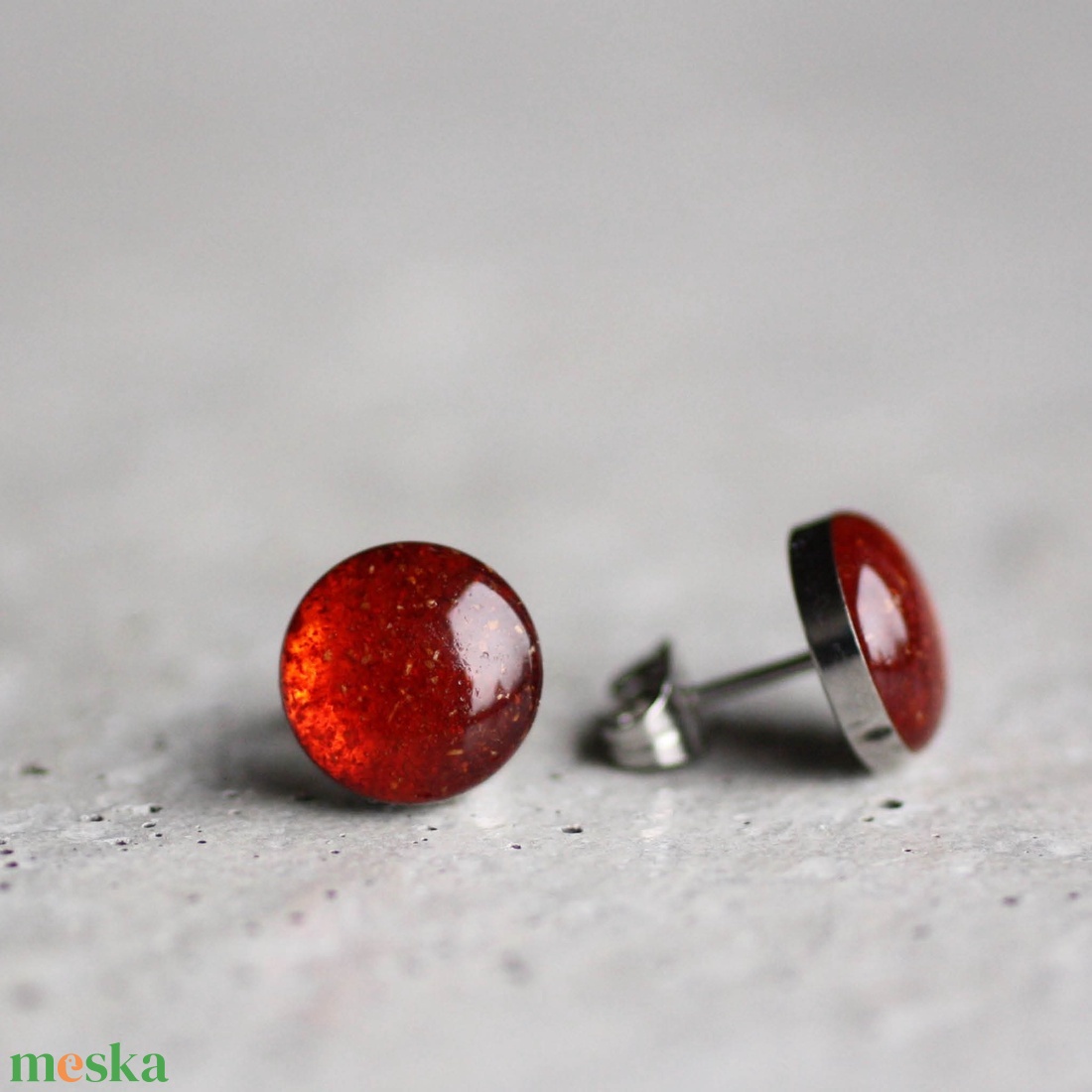 Pirospaprikás nemesacél fülbevaló (piros, 10 mm) - ékszer - fülbevaló - pötty fülbevaló - Meska.hu Pirospaprikás nemesacél fülbevaló (piros, 10 mm) - ékszer - fülbevaló - pötty fülbevaló - Meska.hu