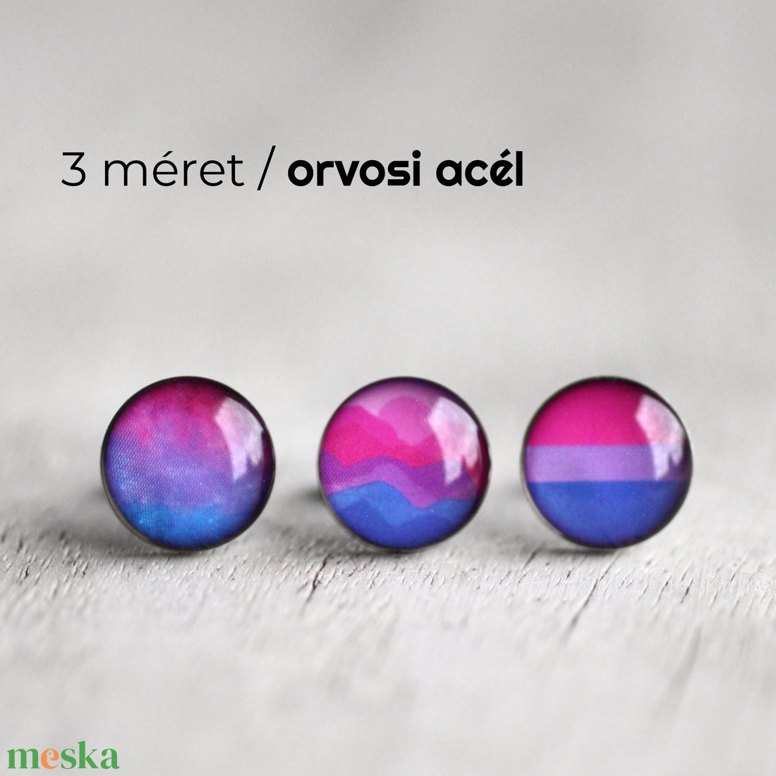 Biszexuális zászló nemesacél pötty fülbevaló, LMBTQ ékszer - ékszer - fülbevaló - pötty fülbevaló - Meska.hu Biszexuális zászló nemesacél pötty fülbevaló, LMBTQ ékszer - ékszer - fülbevaló - pötty fülbevaló - Meska.hu