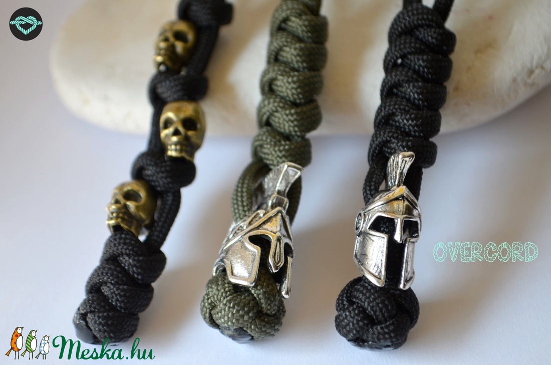 SPÁRTA pakk (3 db) paracord késdísz Rejtvenyajandek részére - táska & tok - kulcstartó & táskadísz - kulcstartó - Meska.hu
