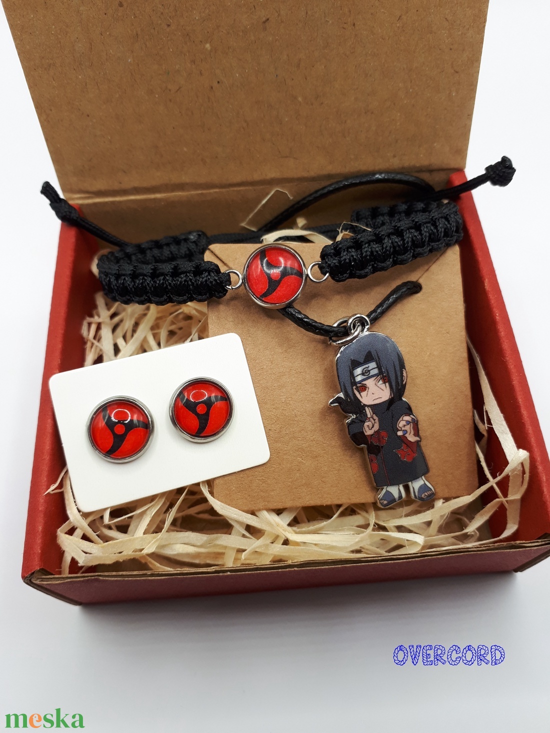 ITACHI (Naruto/anime) 3 db-os szett ajándék hűtőmágnessel - ékszer - ékszerszett - Meska.hu