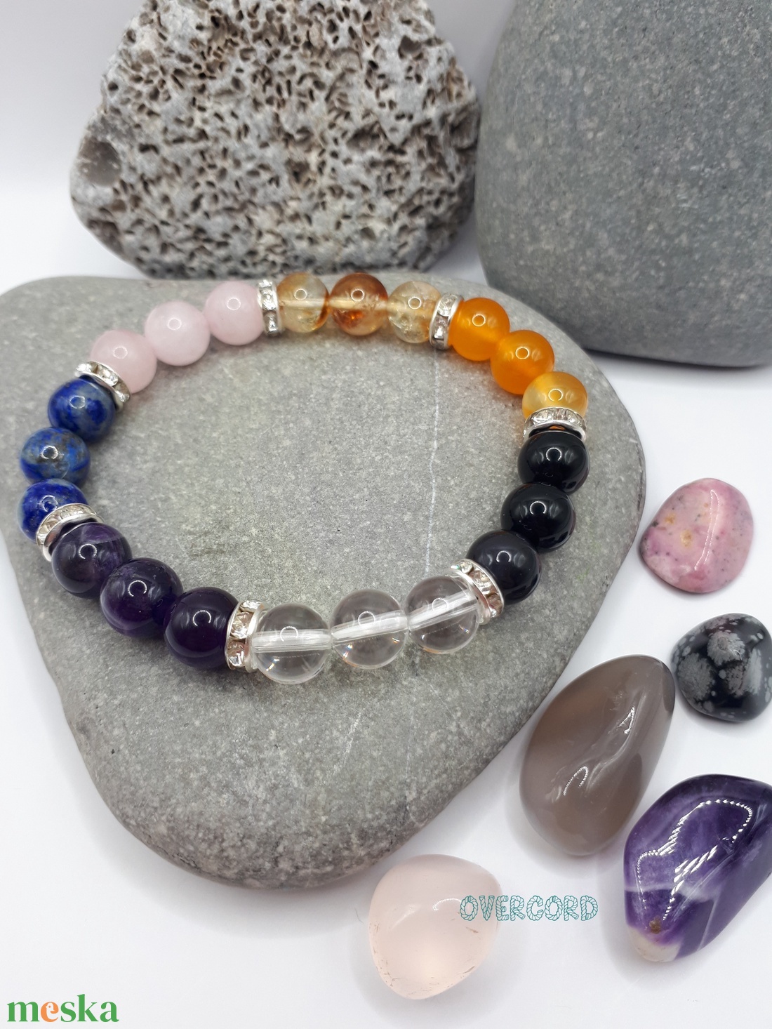 CSAKRA 1. ásvány karkötő - ékszer - karkötő - gyöngyös karkötő - Meska.hu