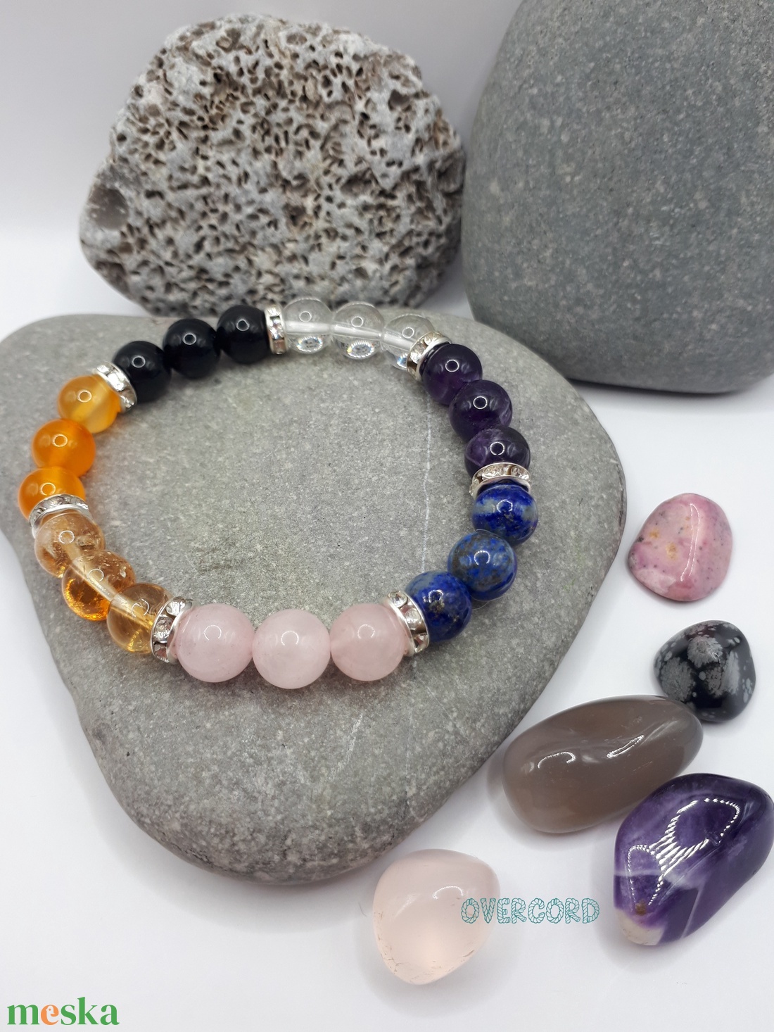 CSAKRA 1. ásvány karkötő - ékszer - karkötő - gyöngyös karkötő - Meska.hu