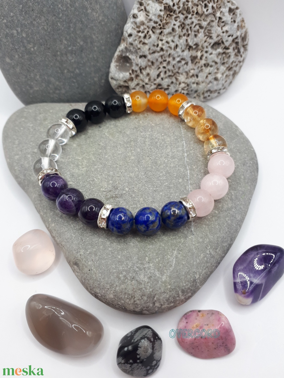 CSAKRA 1. ásvány karkötő - ékszer - karkötő - gyöngyös karkötő - Meska.hu