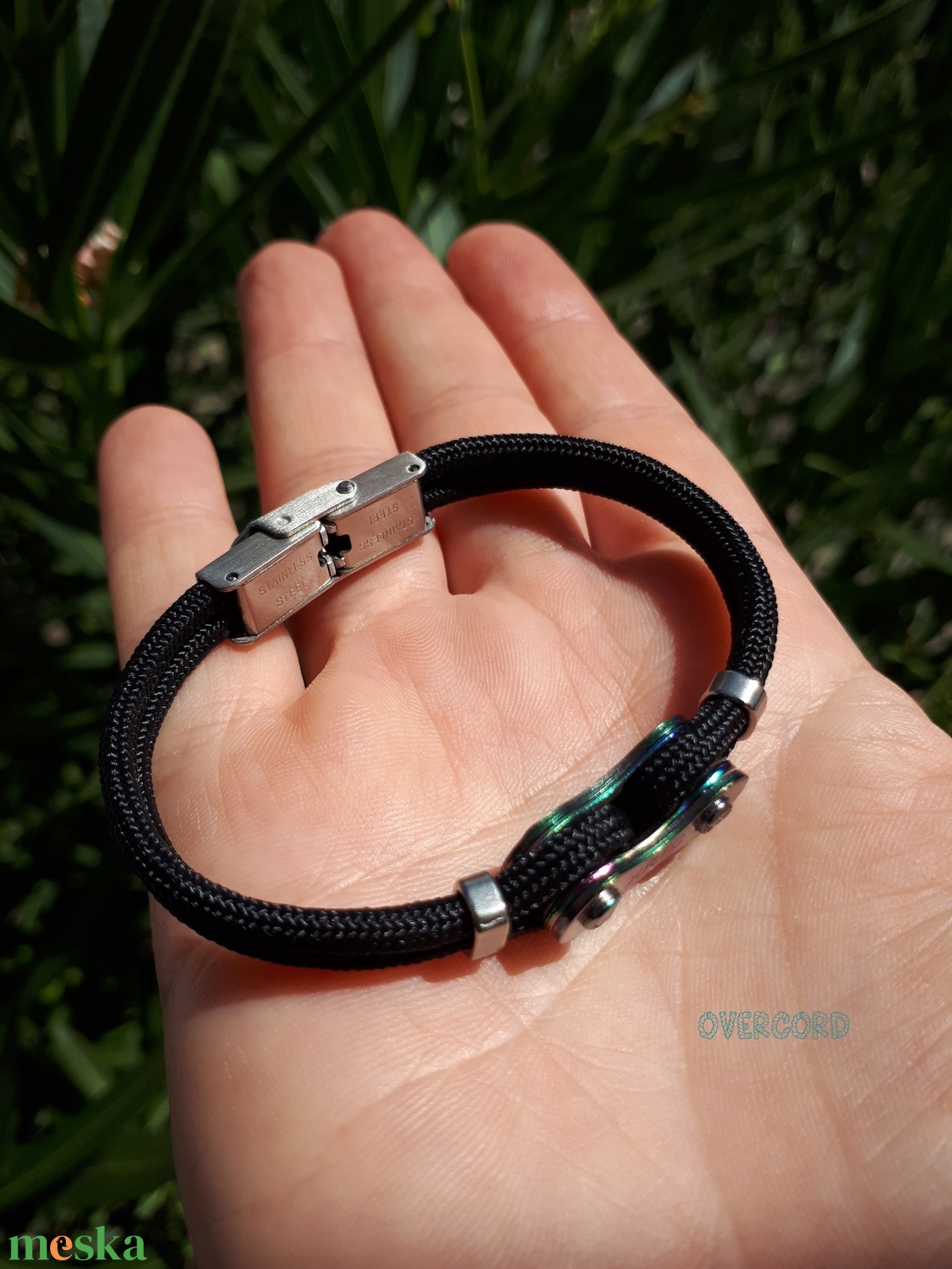 LÁNC (szivárvány) paracord karkötő - ékszer - karkötő - karperec - Meska.hu