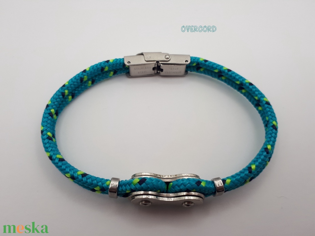 LÁNC (türkiz mintás) paracord karkötő - ékszer - karkötő - karperec - Meska.hu