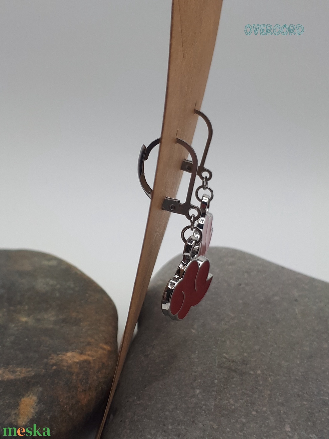 Akatsuki (Akacuki/Naruto) fülbevaló - ékszer - fülbevaló - lógó fülbevaló - Meska.hu
