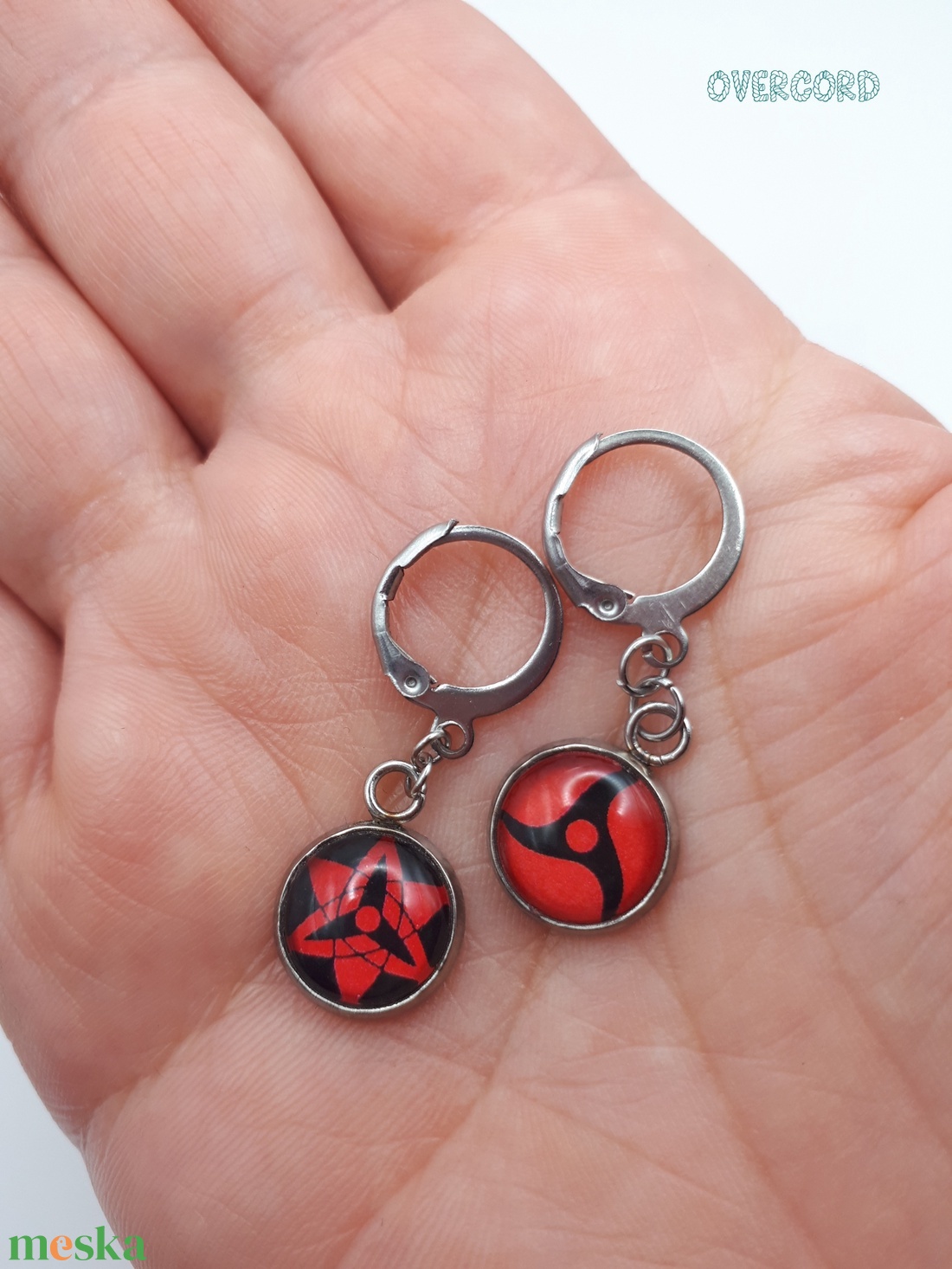 Sharingan (Naruto/anime) lógós fülbevaló - ékszer - fülbevaló - lógó fülbevaló - Meska.hu