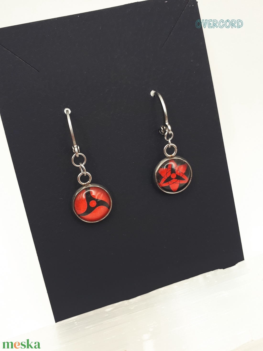Sharingan (Naruto/anime) lógós fülbevaló - ékszer - fülbevaló - lógó fülbevaló - Meska.hu