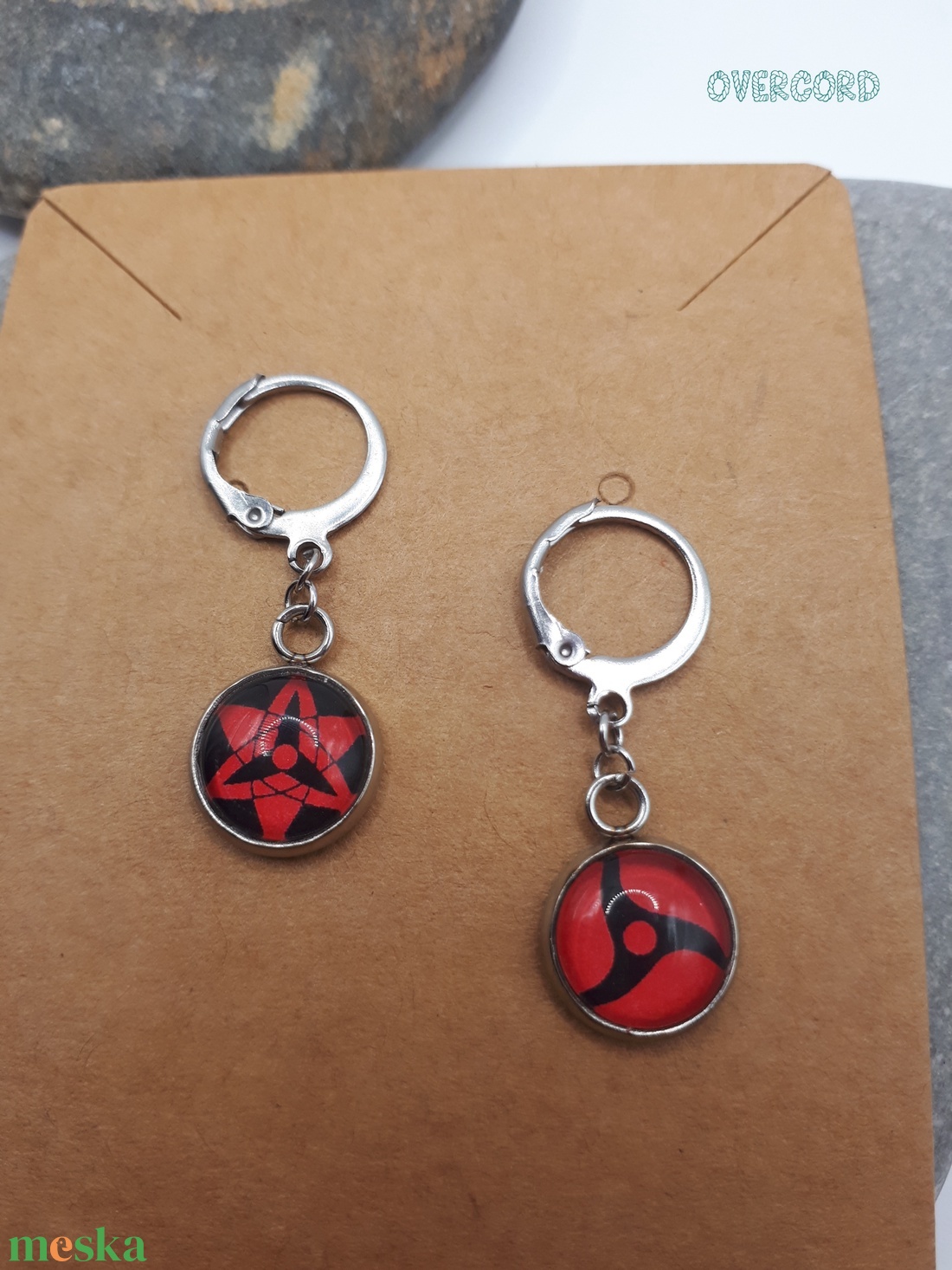 Sharingan (Naruto/anime) lógós fülbevaló - ékszer - fülbevaló - lógó fülbevaló - Meska.hu