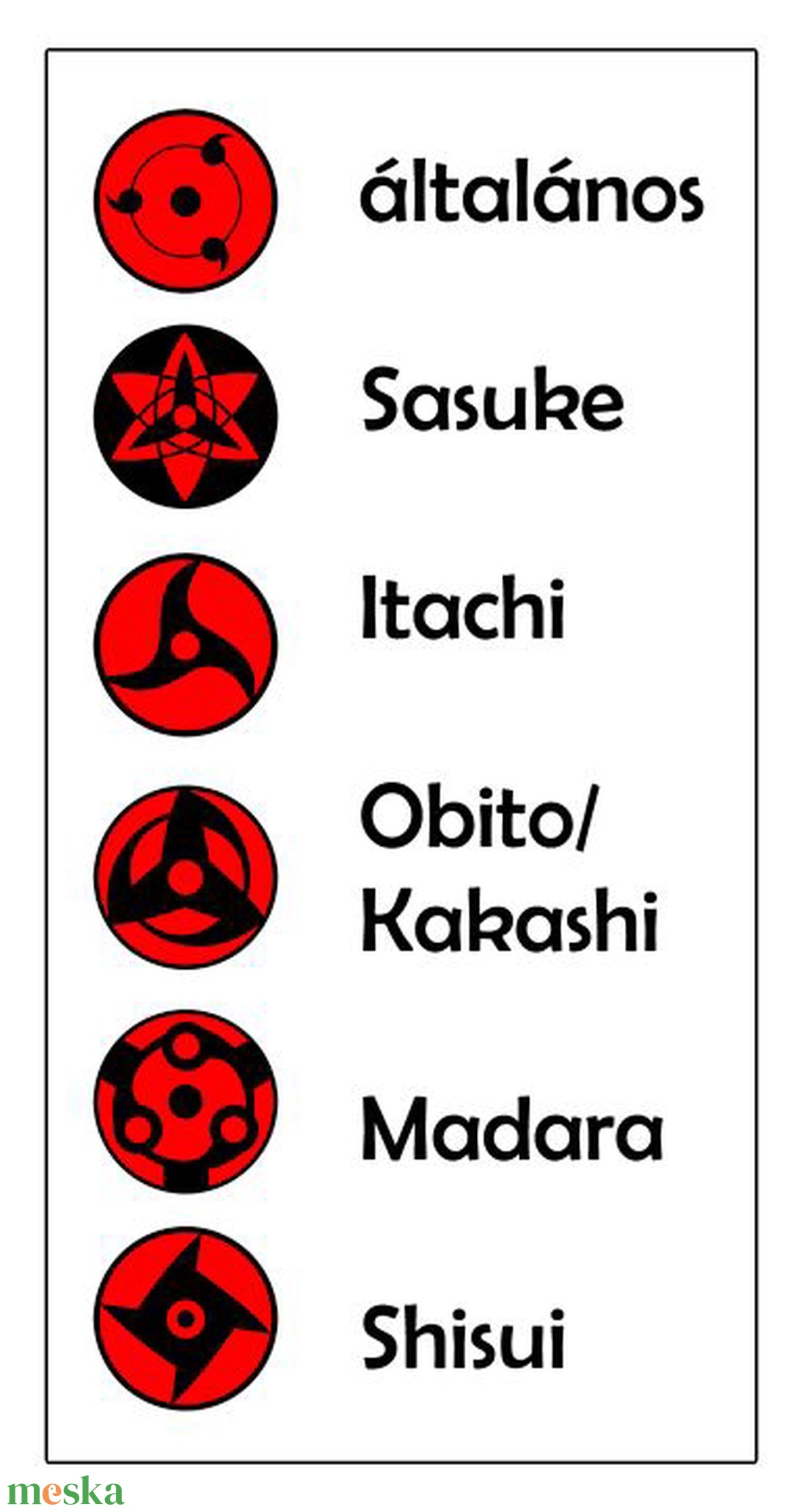 Sharingan (Naruto/anime) lógós fülbevaló - ékszer - fülbevaló - lógó fülbevaló - Meska.hu