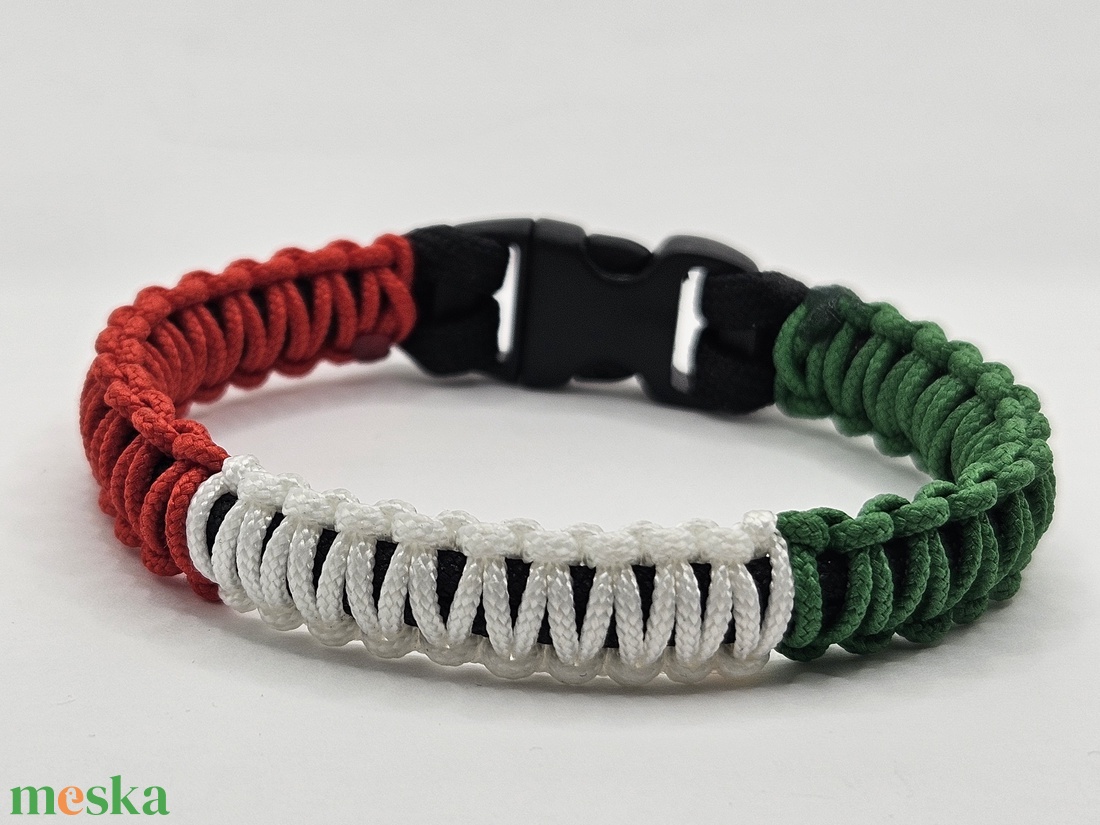 TRIKOLOR (magyar) paracord karkötő - ékszer - karkötő - fonott karkötő - Meska.hu