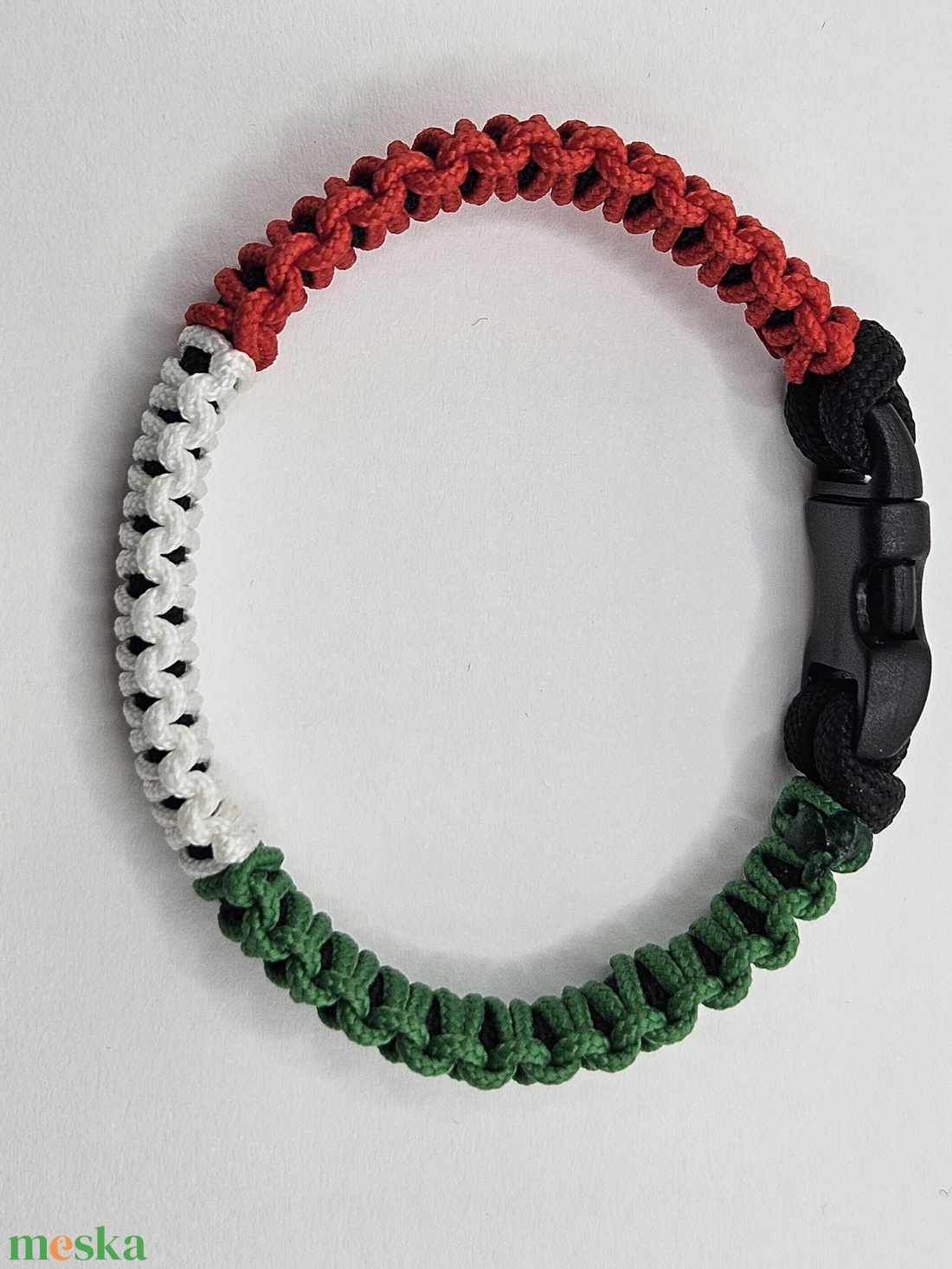 TRIKOLOR (magyar) paracord karkötő - ékszer - karkötő - fonott karkötő - Meska.hu