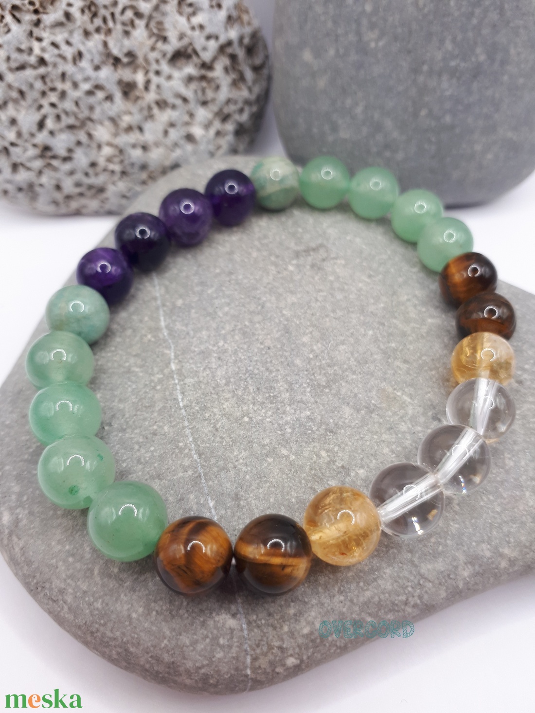 GAZDAGSÁG ásvány karkötő - ékszer - karkötő - gyöngyös karkötő - Meska.hu